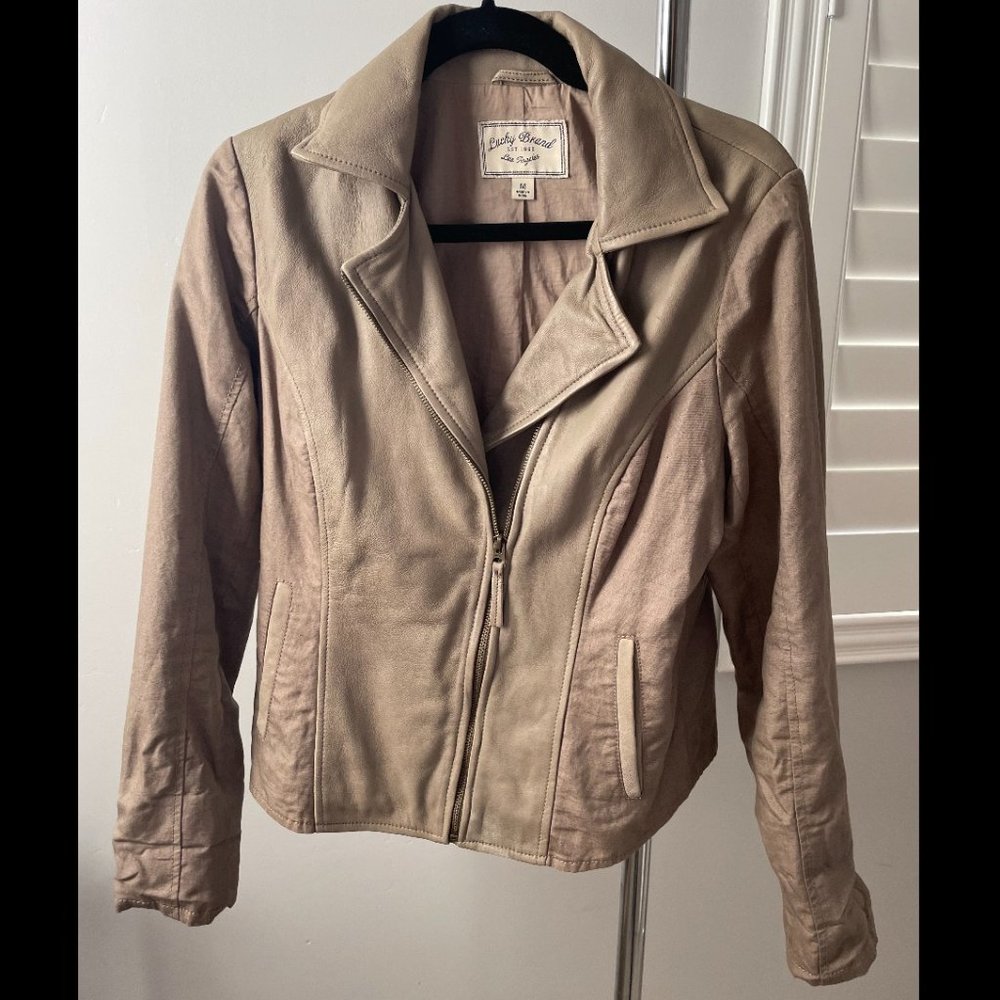 Lucky Brand Tan Zip-Up Jacket